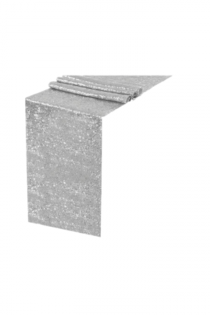 CHEMIN DE TABLE SEQUIN ARGENT