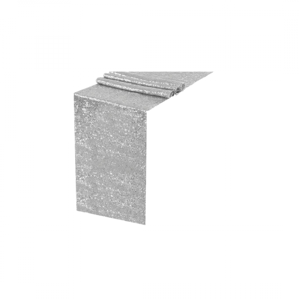 CHEMIN DE TABLE SEQUIN ARGENT