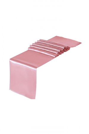 CHEMIN DE TABLE SATIN ROSE