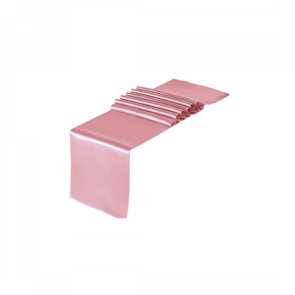 CHEMIN DE TABLE SATIN ROSE