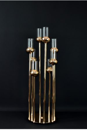 chandelier or 8 têtes droites